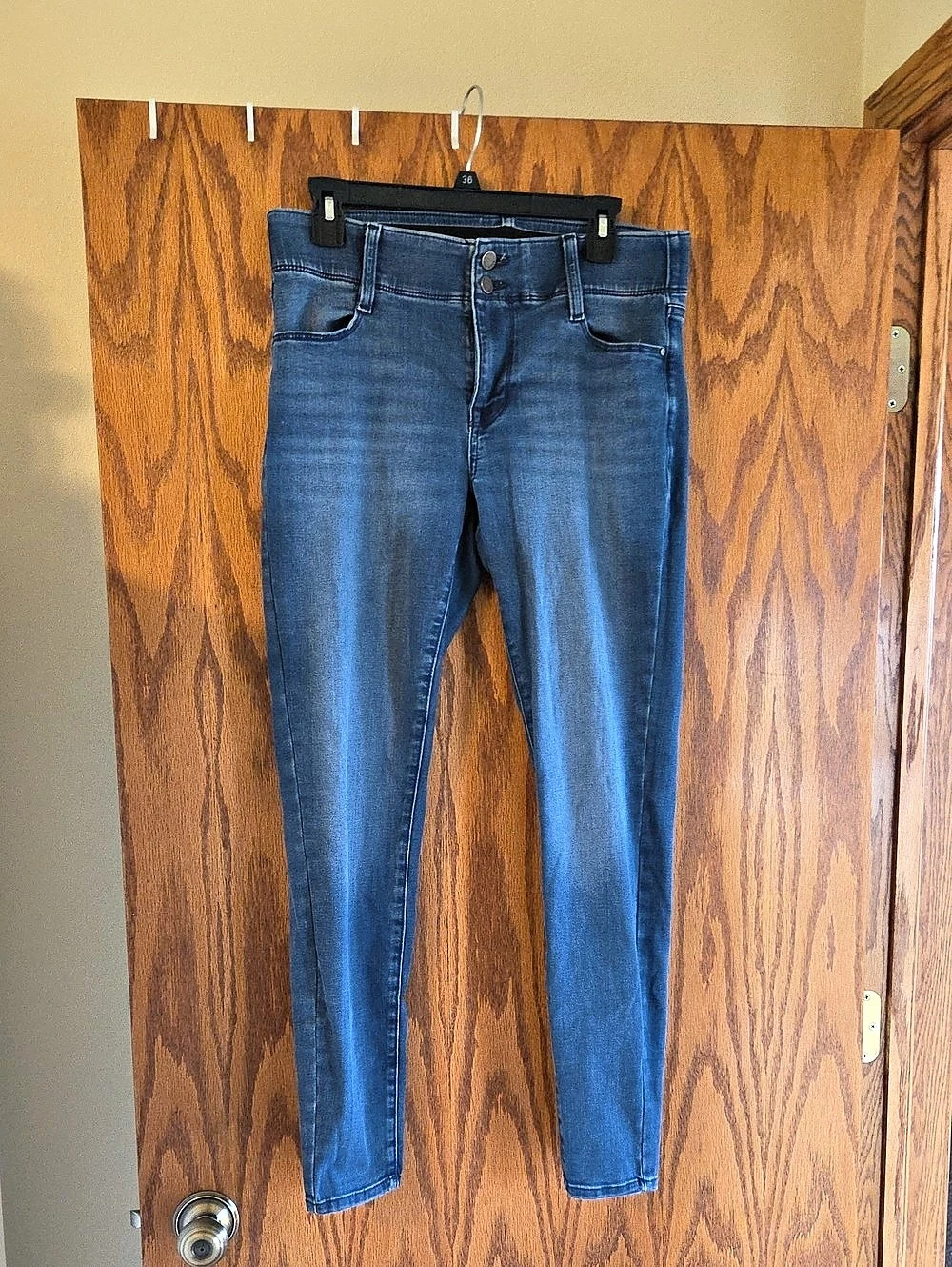 Nine West Heidi Pull-On Skinny Jeans Blue Waist 10